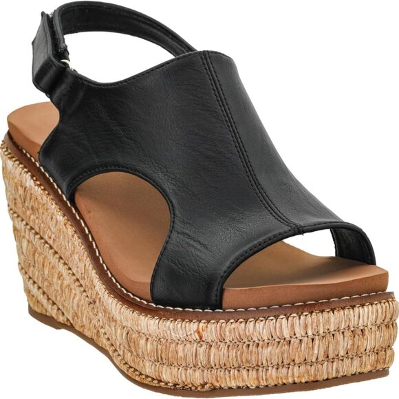 Women's Leather Wedge Sandals 3.75-Inch Heel 2-Inch Platform Stylish Jute - Picture 3 of 8